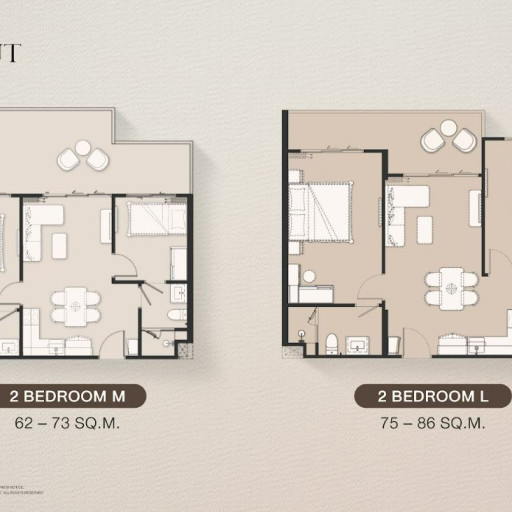 The Title Biancana, 2 bedroom apartments - from 62 m² to 100 m²