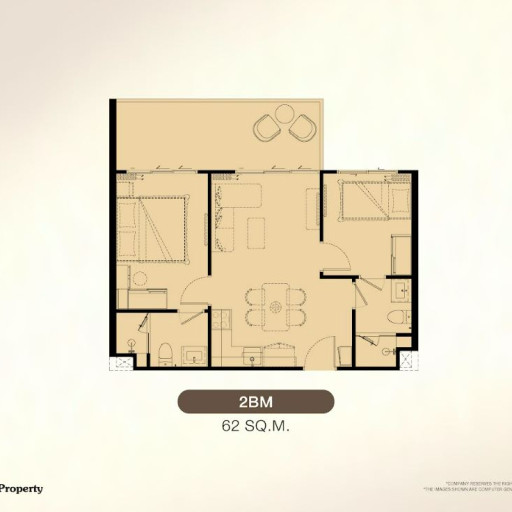 The Title Biancana, 2 Bedroom - 62 m²