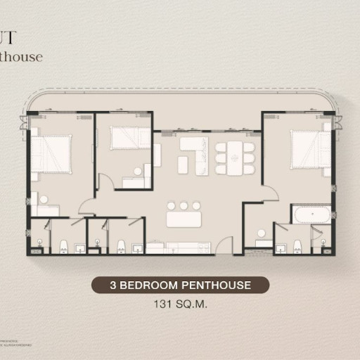 The Title Biancana, 3 bedroom penthouse - 131 m²